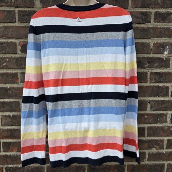 Barbour Size 4 Striped Multicolored Sweater Jumper Colorful Seaview Knit Cotton - Picture 2 of 7